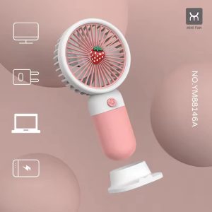 Pink Strawberry Hand Fan