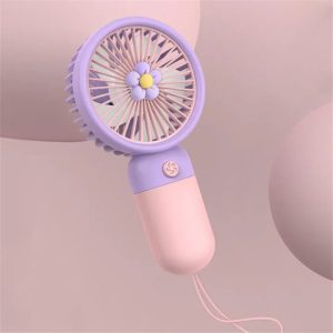 Purple Flower Hand Fan