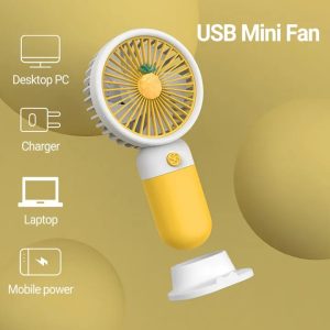 Yellow Portable Hand Fan